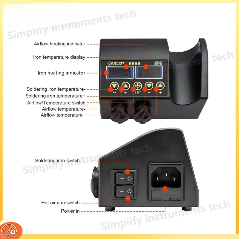 8898 Soldering Station 750W 2  - 2 In 1 Soldering Rework Station 750W recension och pris